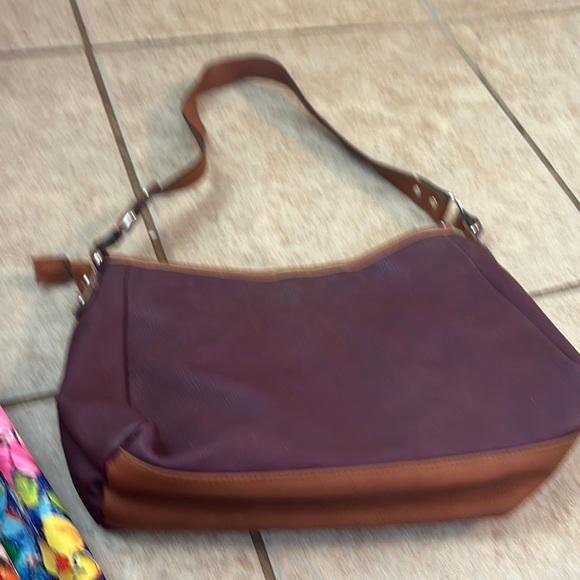Rosetti Purple / Brown Shoulder Bag with Structured Design - Picture 7 of 11